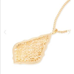 Kendra Scott Aiden gold long filigree necklace